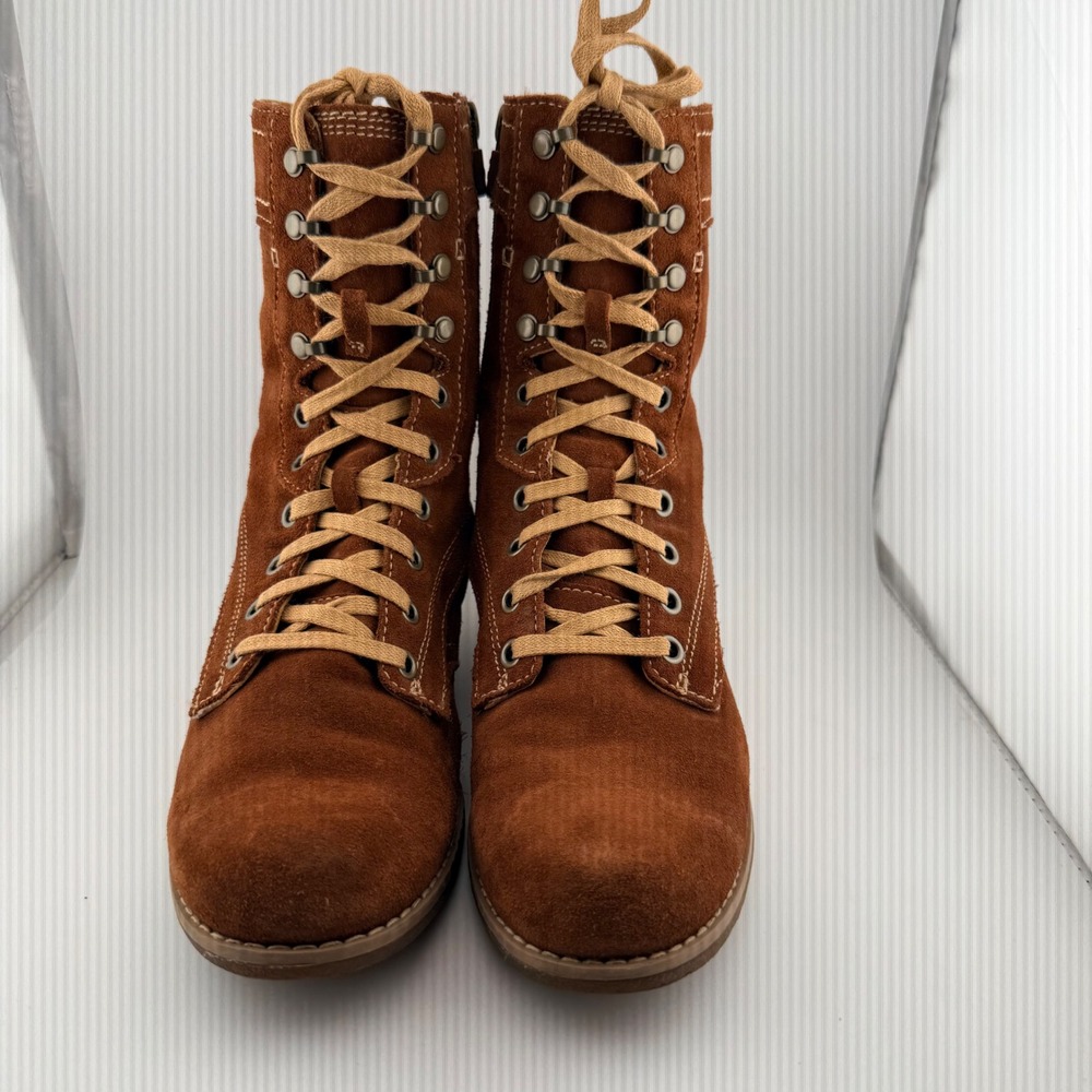Timberland Earthkeepers Shoreham Mid Suede Lace Up/zip Boots Brown Womens 5.5 Ex